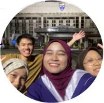 Anis with friends at Universiti Malaya